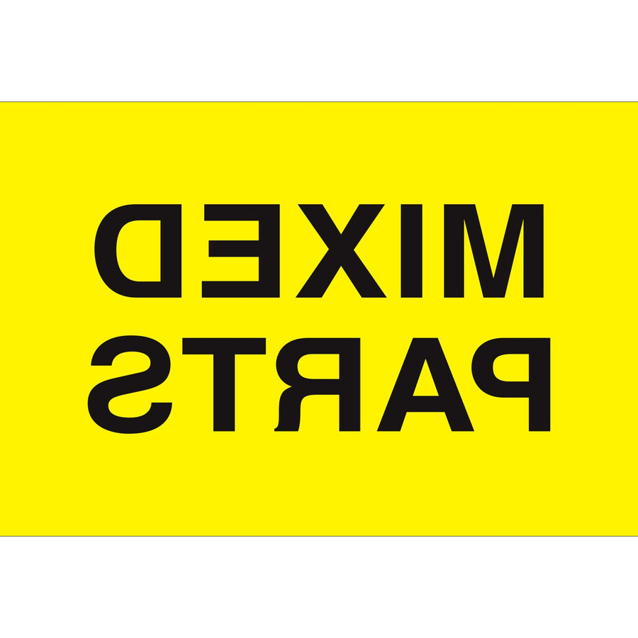 2x3 Fluorescent Yellow Mixed Parts Labels 500/Roll DL1623 - alias listing