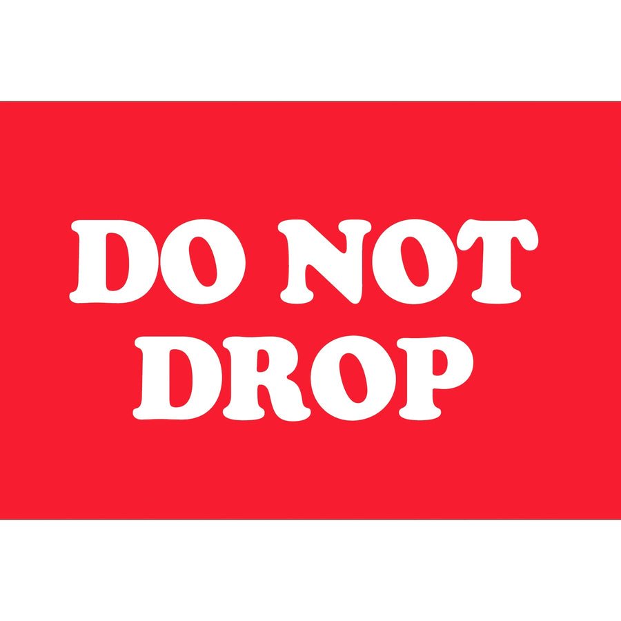 3x5 Red/White Do Not Drop Labels Semi-Gloss 500/Roll DL1970 - alias listing