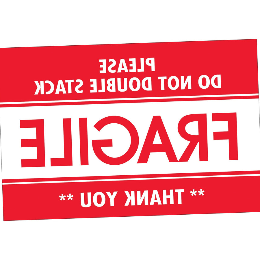 2x3 Red/White Fragile Do Not Double Stack Labels Semi-Gloss 500/Roll DL2158 - alias listing
