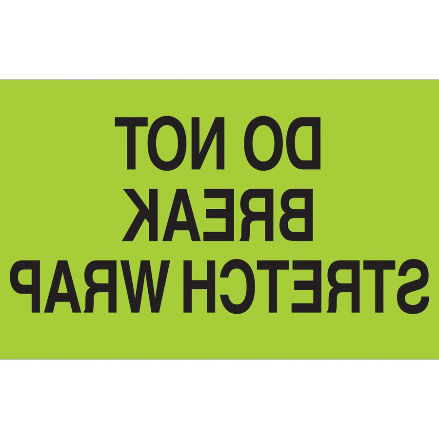 3x5 Fluorescent Green Do Not Break Shipping Labels Semi-Gloss 500/Roll DL2201 - alias listing