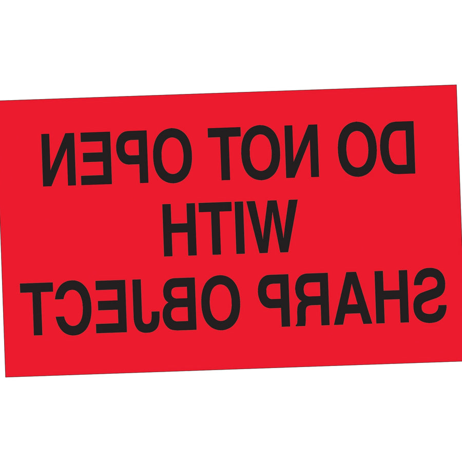 3x5 Fluorescent Red Do Not Open Labels Semi-Gloss 500/Roll DL2221 - alias listing