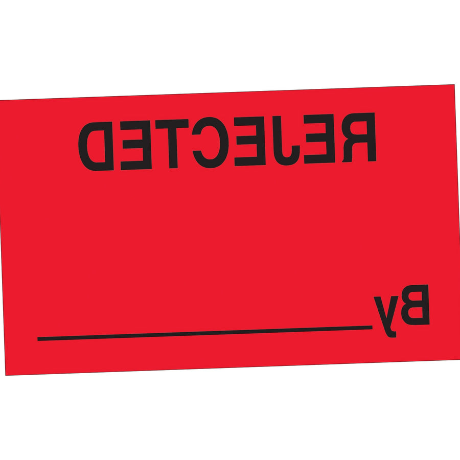 3x5 Fluorescent Red Rejected By Labels Semi-Gloss Paper 500/Roll DL3321 - alias listing