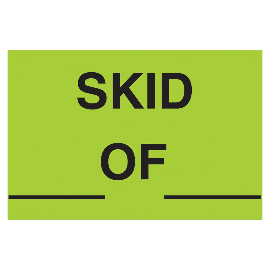 3x5 Fluorescent Green Skid Labels 500/Roll DL3371 - alias listing