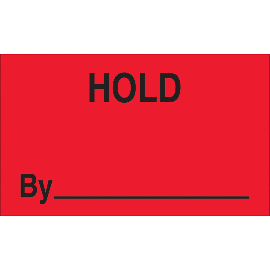 High-visibility 3x5" Hold By labels in fluorescent red print on durable semi-gloss coated paper‚500 labels per roll. Engineered for shipping coordinators and logistics professionals who need maximum carton visibility and compliance-ready documentation. Compatible with multiple tabletop and wall-mount dispensers for streamlined warehouse operations.