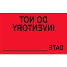 3x5 "Do Not Inventory - Date" Fluorescent Red Labels DL3421 - alias listing