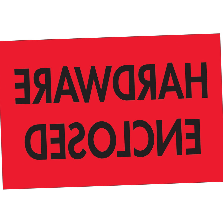 2x3 Fluorescent Red Hardware Enclosed Labels Semi-Gloss 500/Roll DL3591 - alias listing