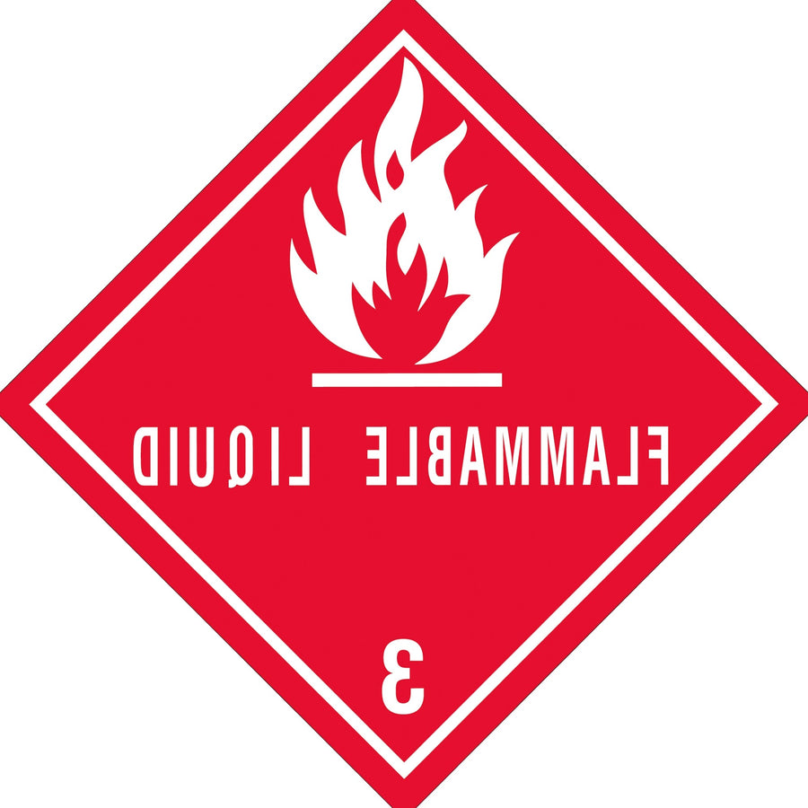 4x4 Flammable Liquids Class 3 D.O.T. Hazard Labels 500/Roll DL5120 - alias listing