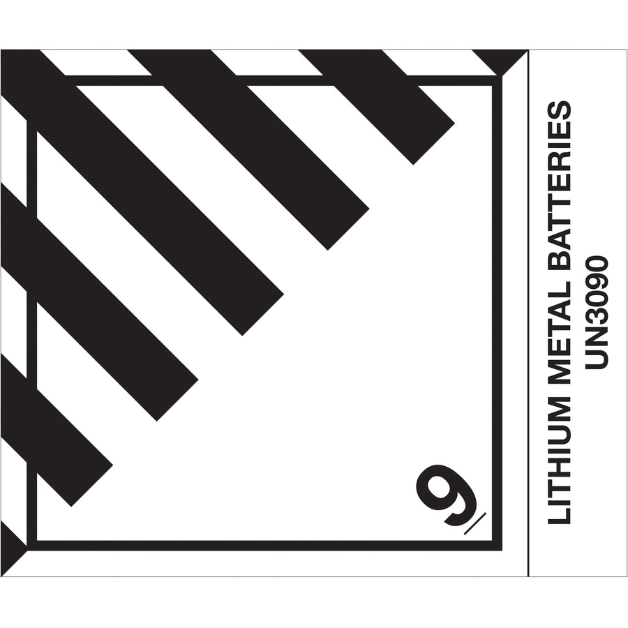 Meet D.O.T. compliance instantly with our pre-printed 4x4.75" lithium metal batteries hazard labels. Semi-gloss coated paper ensures durability in transit, with proper identification numbers included. 500-label roll ready to dispense–cut your labeling time in half with compatible tabletop or wall-mount dispensers.
