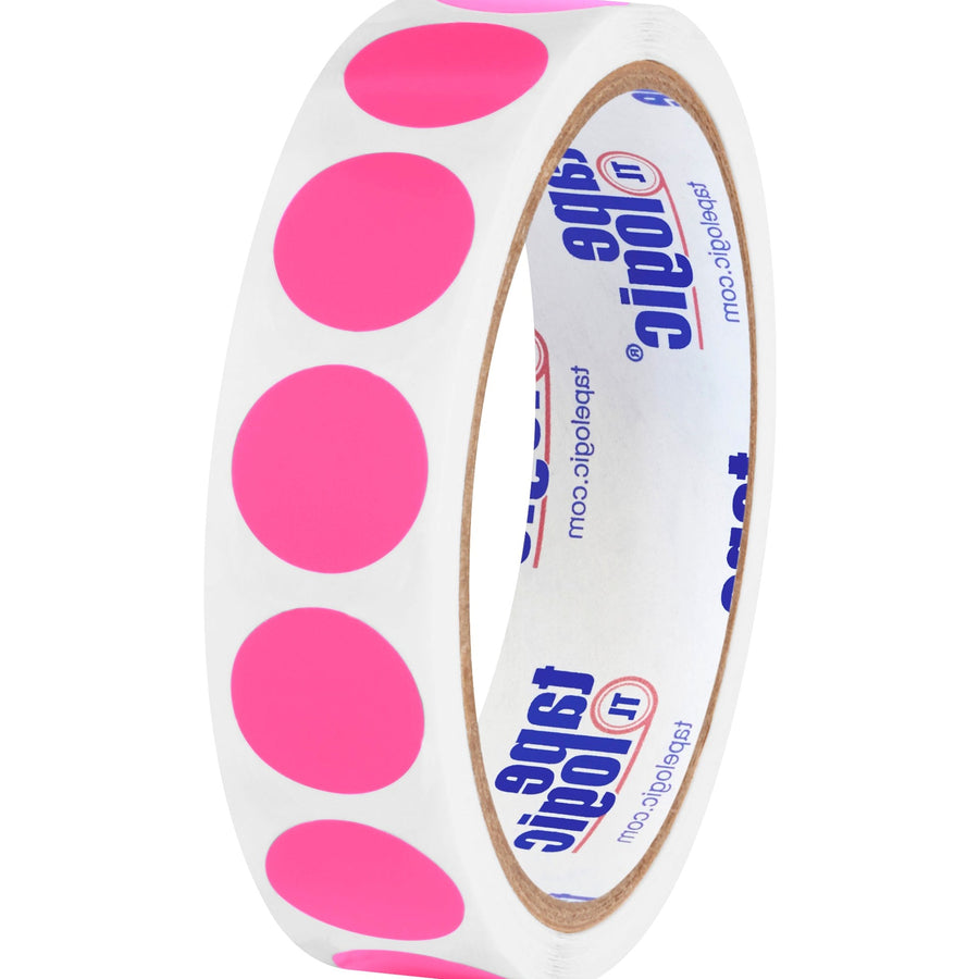 3/4 in Fluorescent Pink Circle Inventory Labels 500/Roll DL610K - alias listing