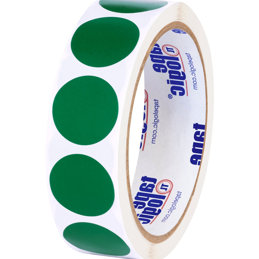 1 in Green Paper Inventory Circle Labels 500/Roll DL611D - alias listing