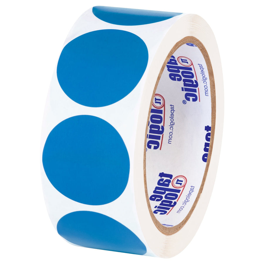 1.5 in Light Blue Circle Inventory Labels Paper 500/Roll DL612C