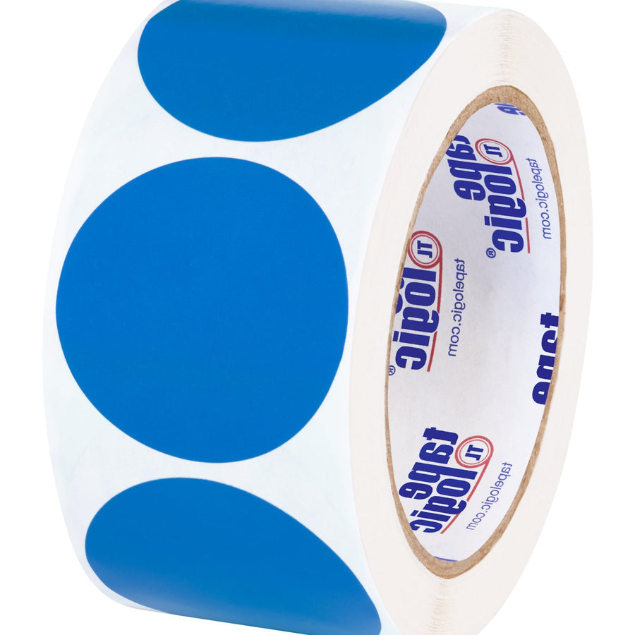 2 in Light Blue Circle Inventory Labels Paper 500/Roll DL613C - alias listing