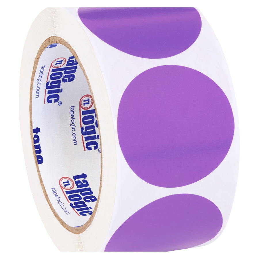 2 in Purple Circle Inventory Labels Paper 500/Roll DL613M - alias listing
