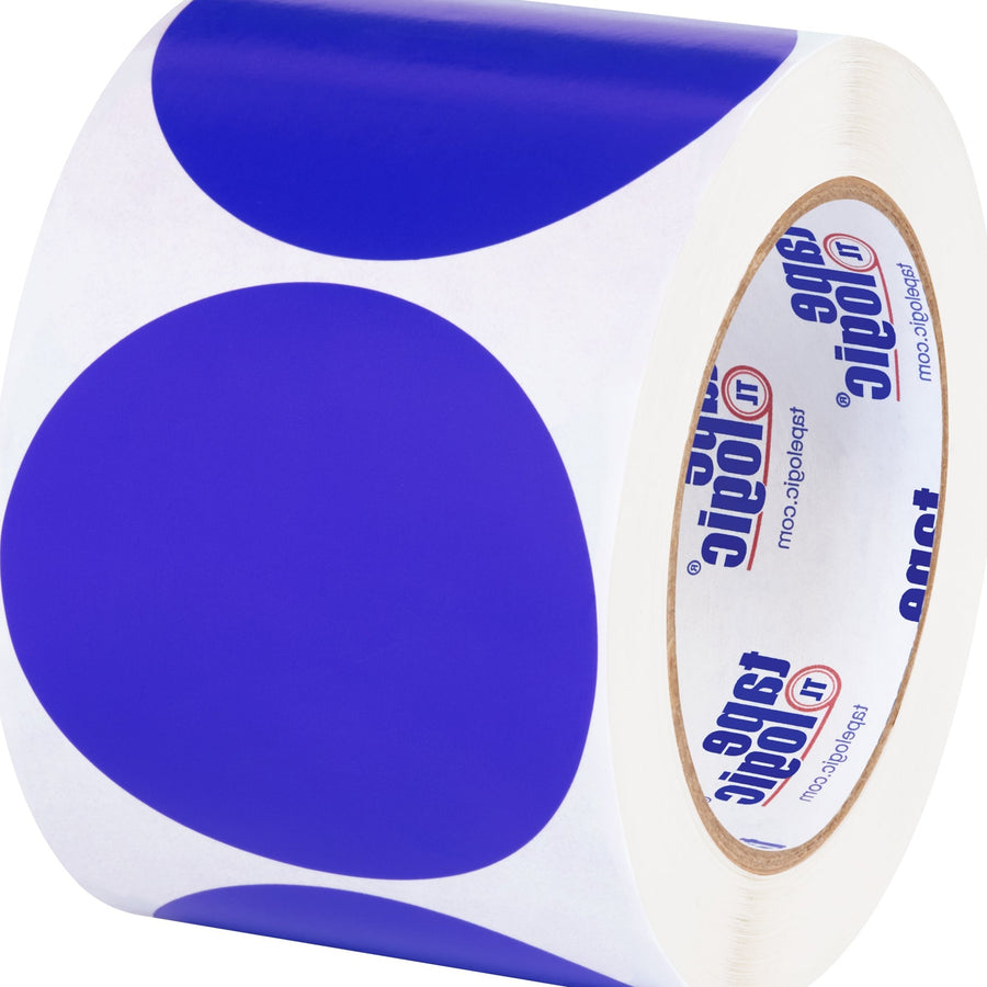 3 in Dark Blue Paper Inventory Circle Labels 500/Roll DL614B - alias listing