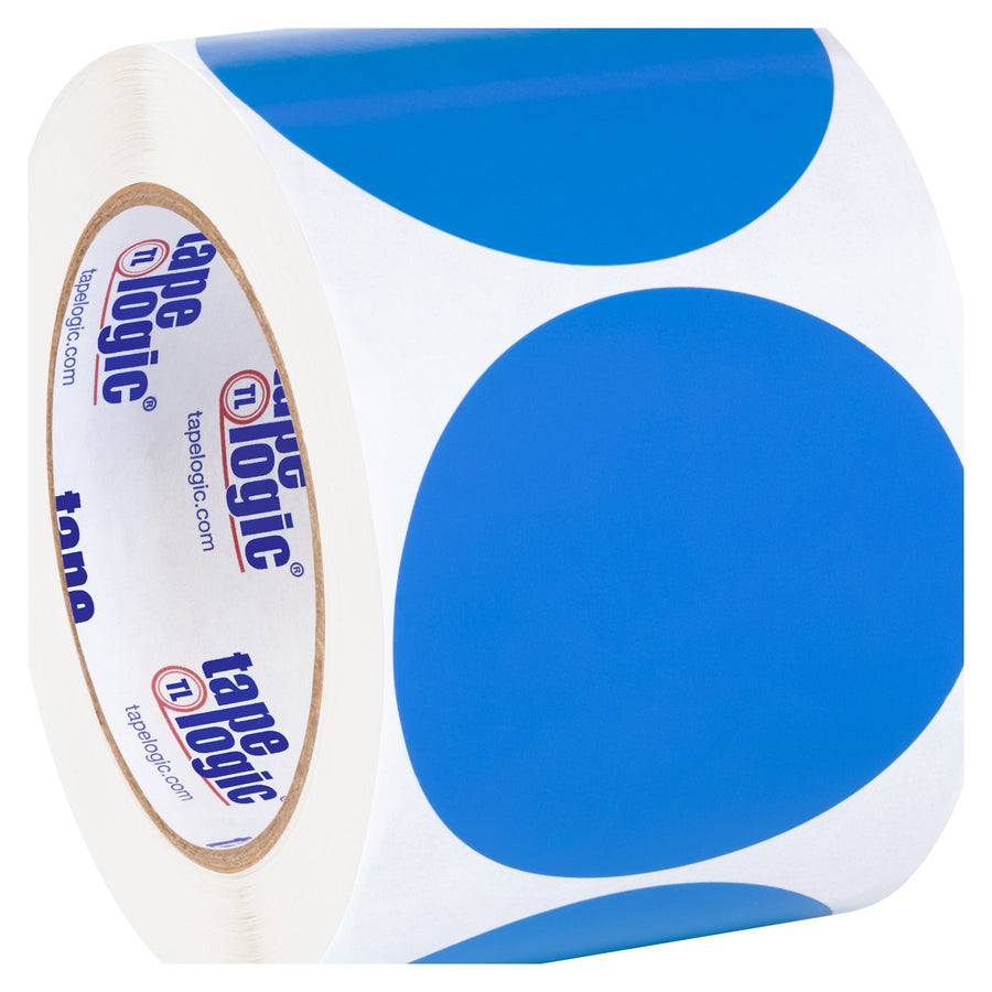 3 in Light Blue Circle Inventory Labels Paper 500/Roll DL614C - alias listing