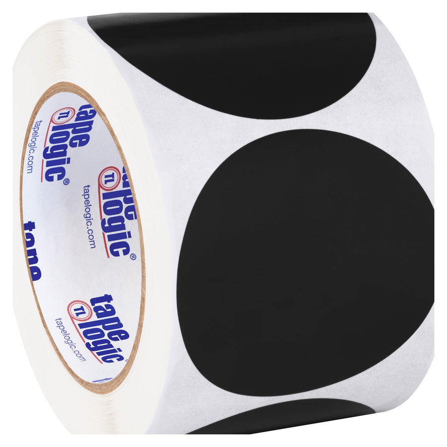 3 in Black Circle Inventory Labels Paper 500/Roll DL614F - alias listing