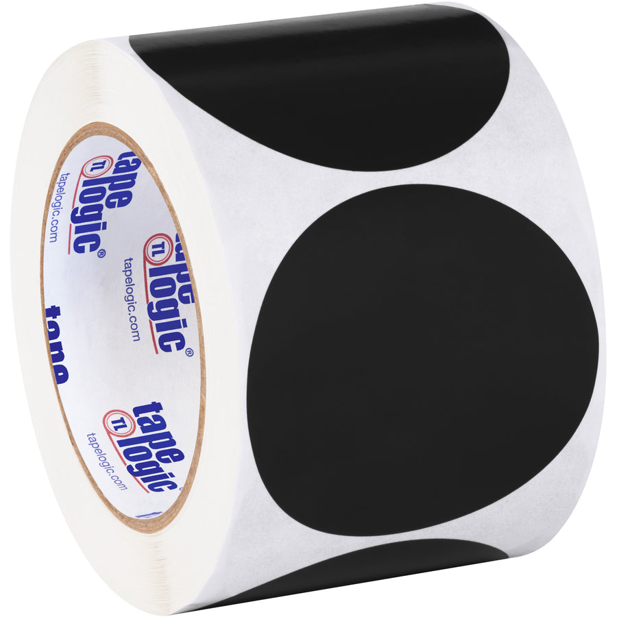Streamline warehouse organization with 3" black circle inventory labels designed for logistics professionals. Paper material accepts pen and marker writing for instant, legible identification of critical items. Roll of 500 labels provides reliable stock for ongoing facility operations.