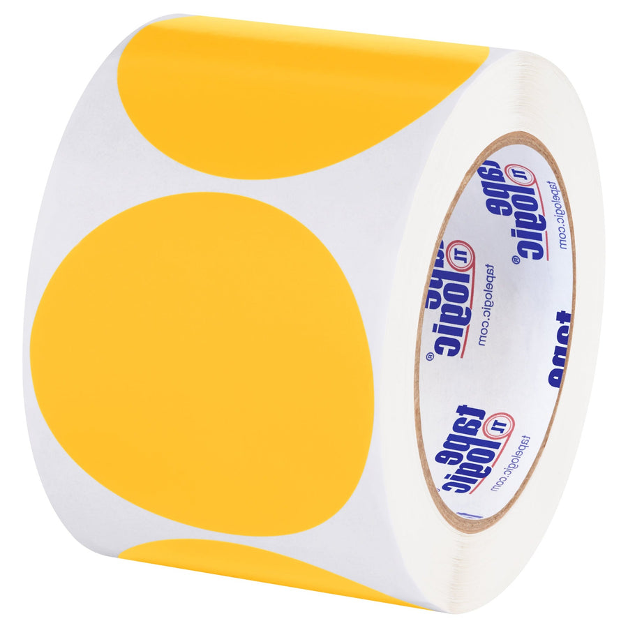 3 in Fluorescent Orange Circle Inventory Labels 500/Roll DL614H - alias listing