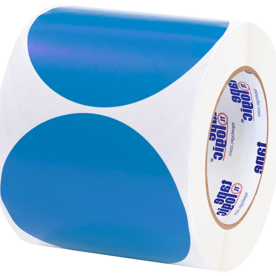 4 in Light Blue Paper Inventory Circle Labels 500/Roll DL615C - alias listing