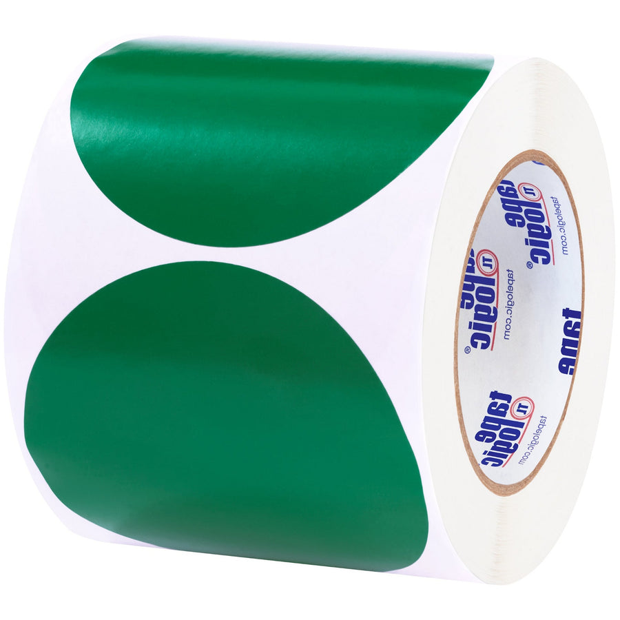 4 in Green Paper Circle Inventory Labels 500/Roll DL615D - alias listing