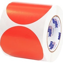 4 in Fluorescent Red Inventory Circle Labels 500/Roll DL615G - alias listing