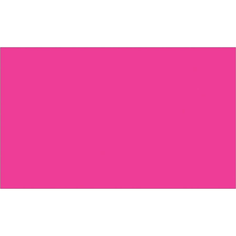 High-visibility 3x5" fluorescent pink rectangle inventory labels designed for rapid identification in warehouse and shipping environments. Paper material accepts pen and marker writing. Bulk 500-label rolls reduce per-unit costs and minimize reordering for logistics teams.