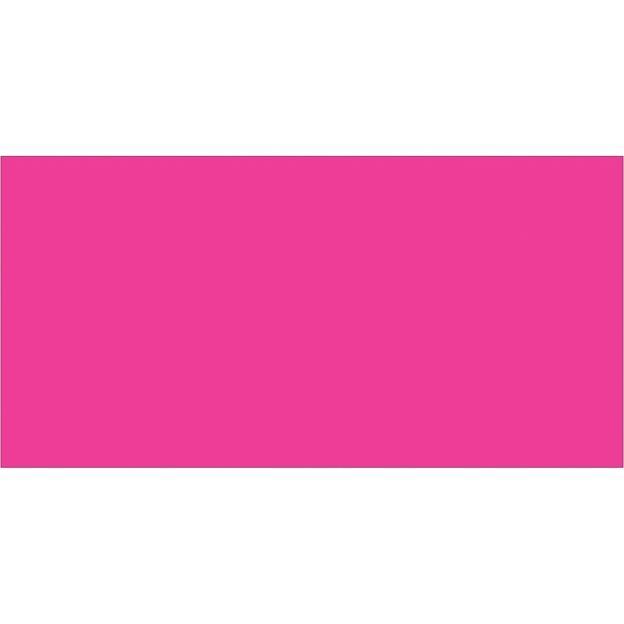 High-visibility fluorescent pink inventory labels in 2" x 4" dimensions designed for rapid warehouse identification and compliance tracking. 500 labels per roll on durable paper stock that accepts pen and marker marking. Compatible with both tabletop and wall-mount label dispensers for streamlined distribution.