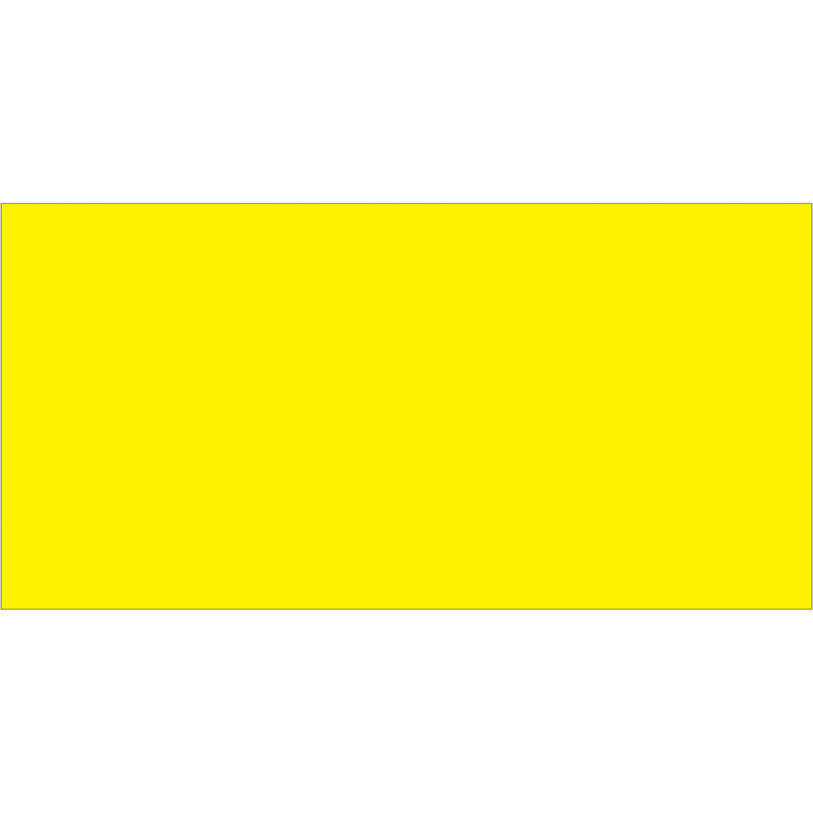 High-visibility fluorescent yellow rectangle labels designed for inventory tracking and warehouse organization. Write-on paper construction accepts pen or marker for quick, legible labeling. 500 labels per roll–stock complete with compatible tabletop and wall-mount dispensers.
