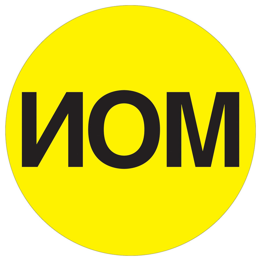 1 in Fluorescent Yellow MON Circle Labels Paper 500/Roll DL6501 - alias listing
