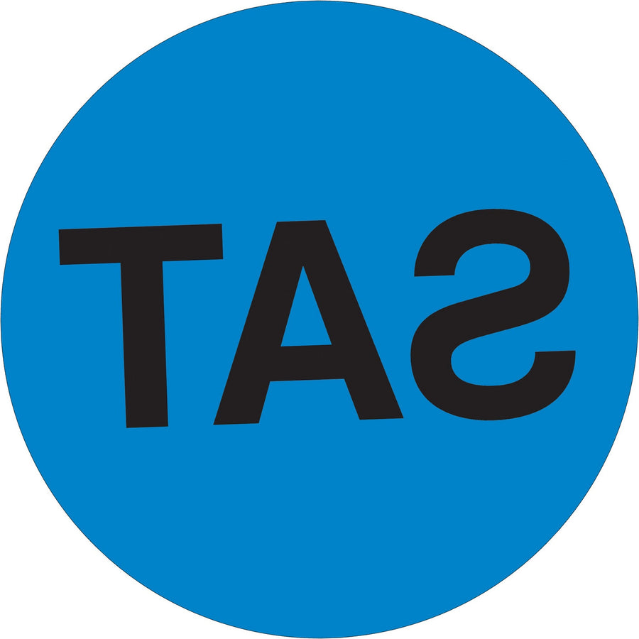 2 in Blue Circle SAT Days of the Week Labels High Gloss Paper 500/Roll DL6552 - alias listing