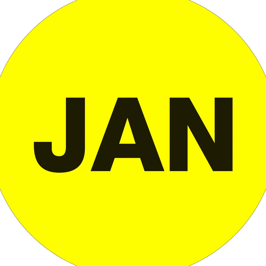 1 in Fluorescent Yellow Circle JAN Inventory Labels 500/Roll DL6723 - alias listing