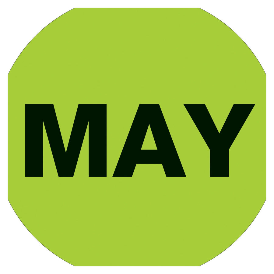 1 in Fluorescent Green Circle MAY Month Labels Paper 500/Roll DL6727 - alias listing
