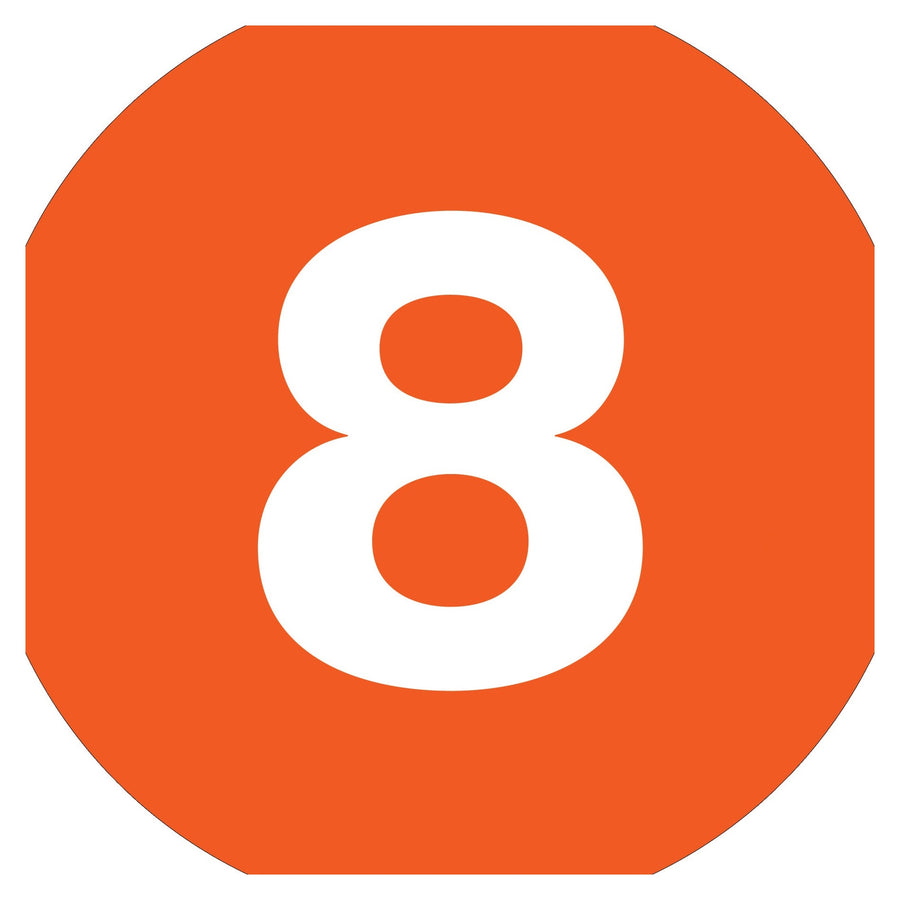 1 in Orange Circle Number Labels High Gloss Paper 500/Roll DL6758 - alias listing
