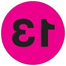 2 in Circle 13 Fluorescent Pink Number Labels 500/Roll DL6783 - alias listing