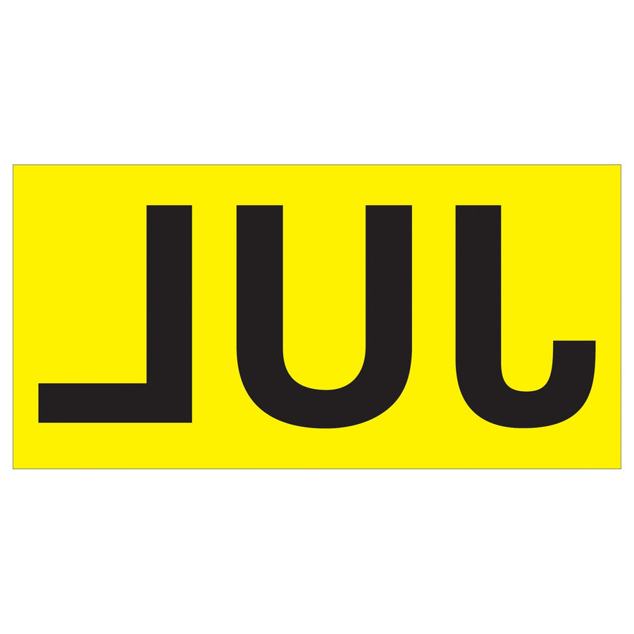 3x6 Fluorescent Yellow JUL Month Labels Pressure Sensitive 500/Roll DL6822 - alias listing