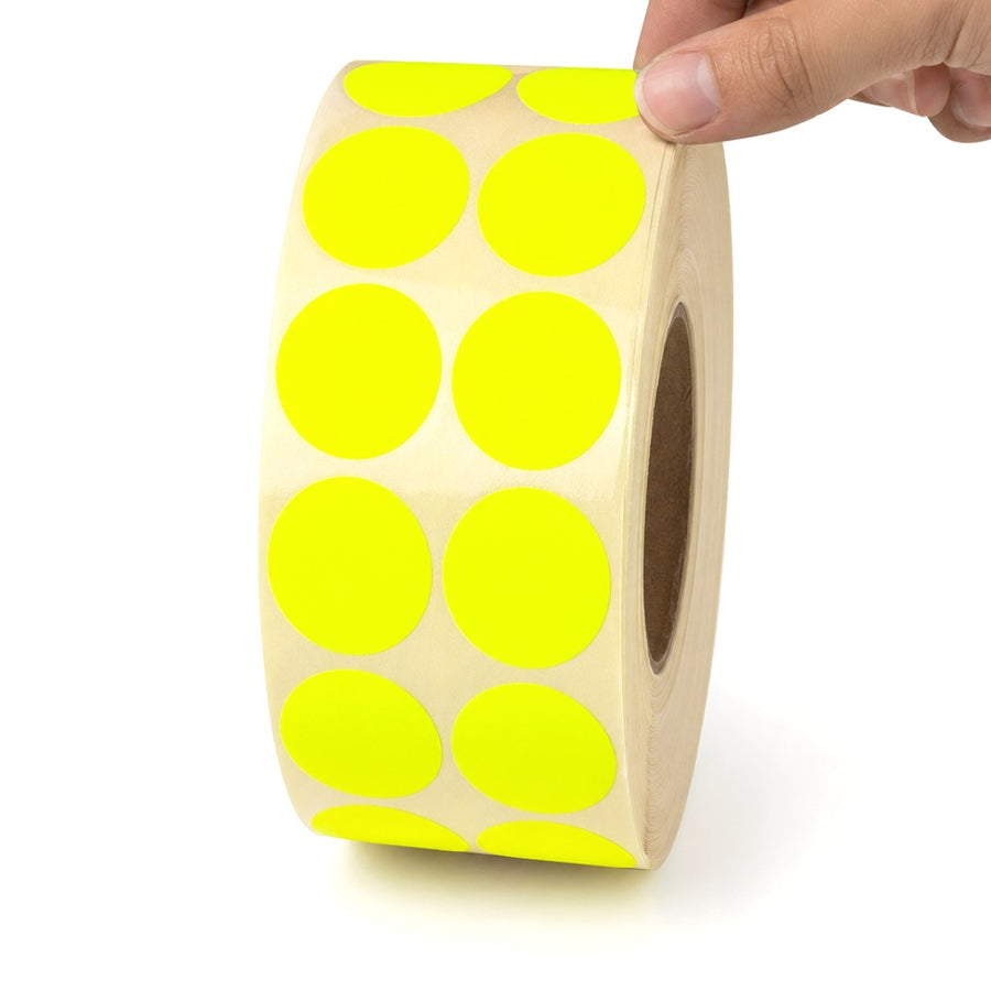 2 in Fluorescent Yellow 2024 Year Labels High Gloss 500/Roll DL6837 - alias listing