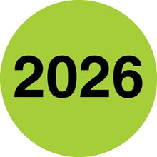 2 in circle 2026 Fluorescent Green Year Labels