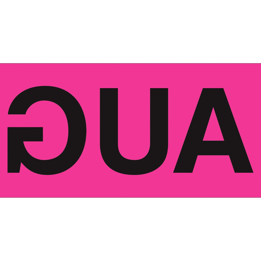 3x6 Fluorescent Pink August Month Labels Pressure Sensitive 500/Roll DL6842 - alias listing