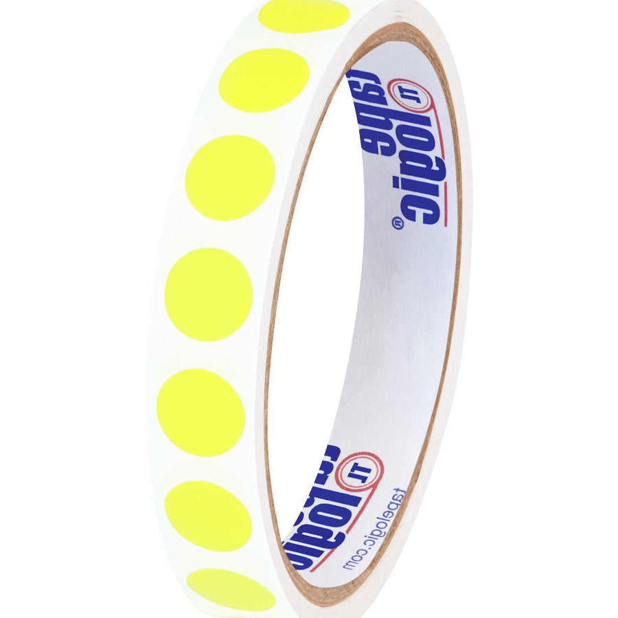 1/2 in Fluorescent Yellow Circle Inventory Labels 500/Roll DL690L - alias listing