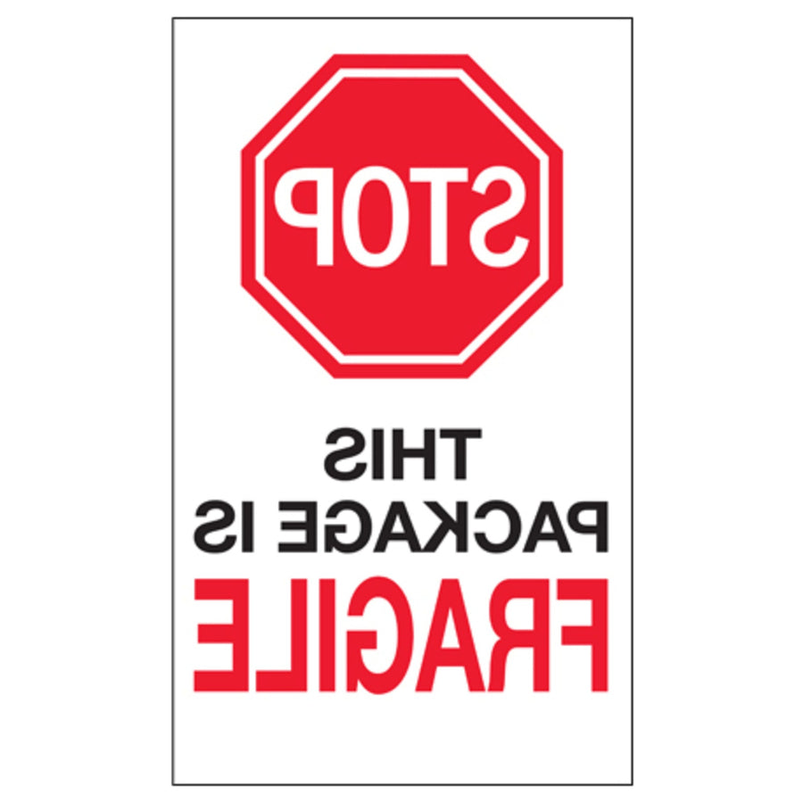 6x10 Fragile Stop Labels High Gloss Paper 250/Roll DL7015 - alias listing