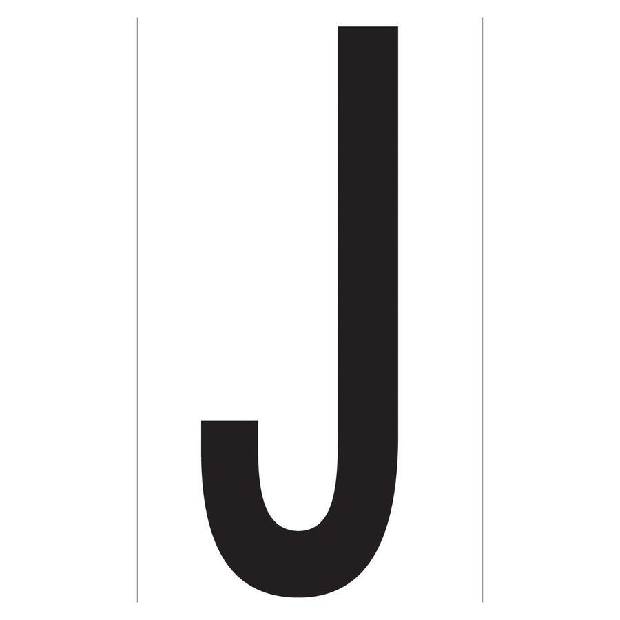 3.5 in Black/White J Vinyl Warehouse Letter Labels 50/Case DL9310J - alias listing