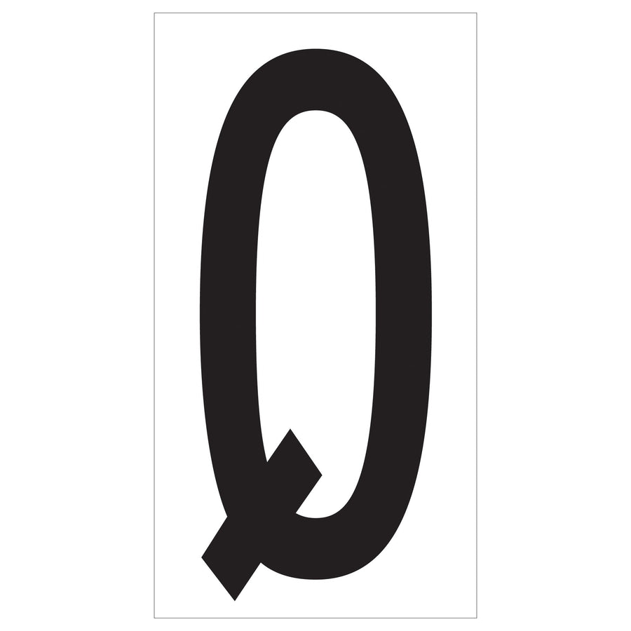 3.5 in Black/White Q Vinyl Warehouse Letter Labels 50/Case DL9310Q - alias listing