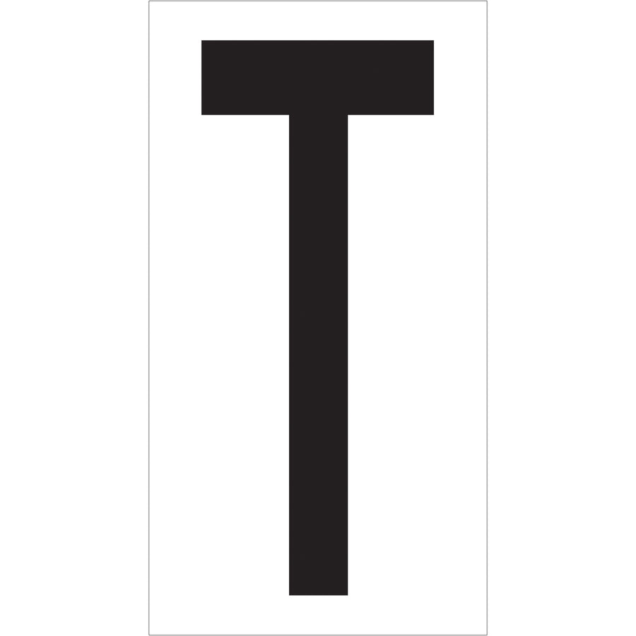 Professional-grade vinyl warehouse letter labels with permanent adhesive backing for durable rack labeling and location marking. 3.5" letter size (4" x 2.125" label dimensions) with high-contrast black/white printing. Case of 50 labels–the reliable choice for warehouse organization that stays put through heavy handling and temperature fluctuations.
