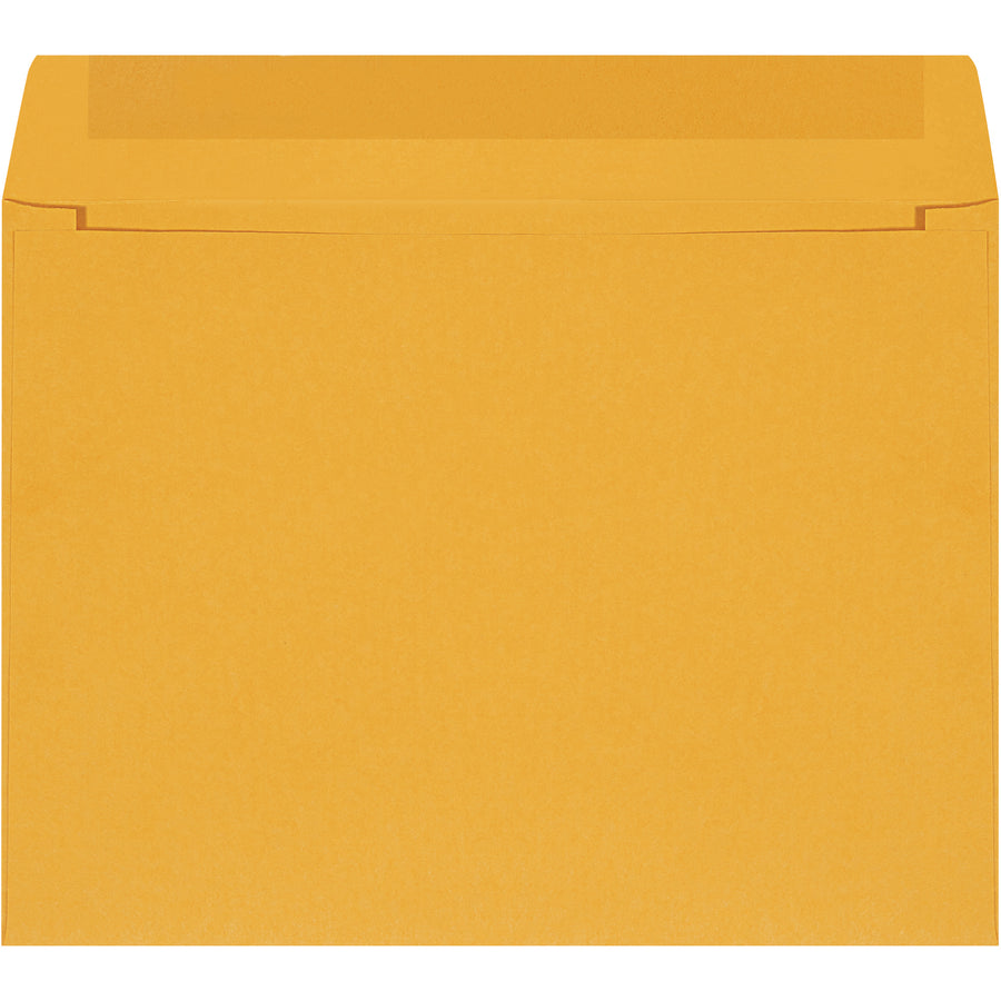 Eliminate sealing delays with no-moisture self-seal technology. These 9x12 kraft envelopes feature durable 28lb paper stock with protected adhesive strip for consistent, dust-free performance. Sealed in cases of 500 for bulk mailroom efficiency.