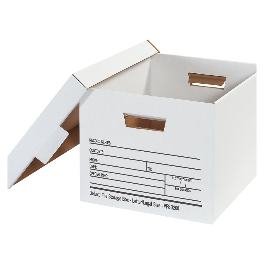 15x12x10 ECT-32 White Corrugated File Storage Box 12/Case FSB200