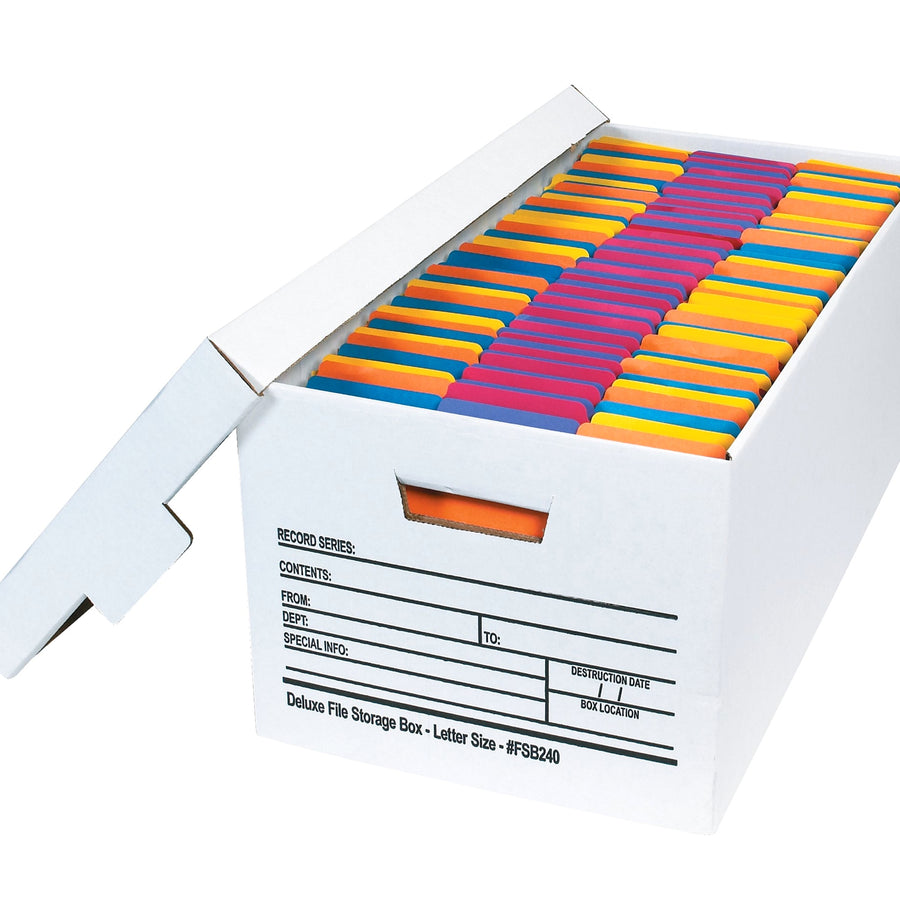 24x12x10 ECT-32 White Corrugated File Storage Box 12/Case FSB240