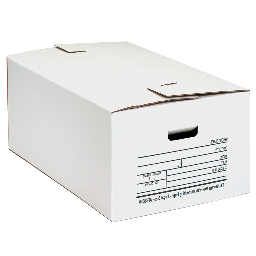 24x15x10 White Corrugated File Storage Boxes 12-Pack FSB550