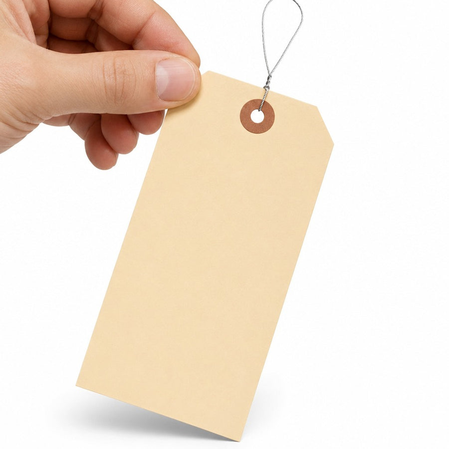 2 3/4 x 1 3/8 in 13 Pt Manila Shipping Tags Pre-Wired 100-Pack G10013100PK - alias listing