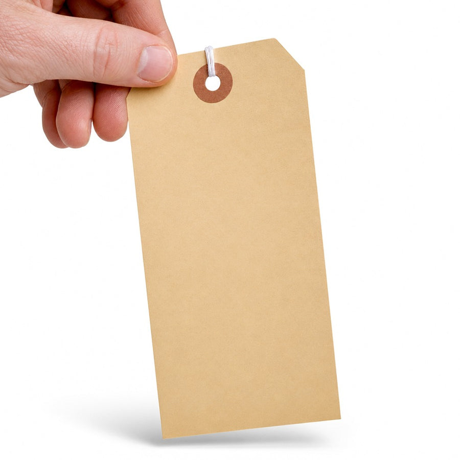 3 1/4 x 1 5/8 in 13 Pt Manila Shipping Tags Pre-Wired 100-Pack G10023100PK - alias listing