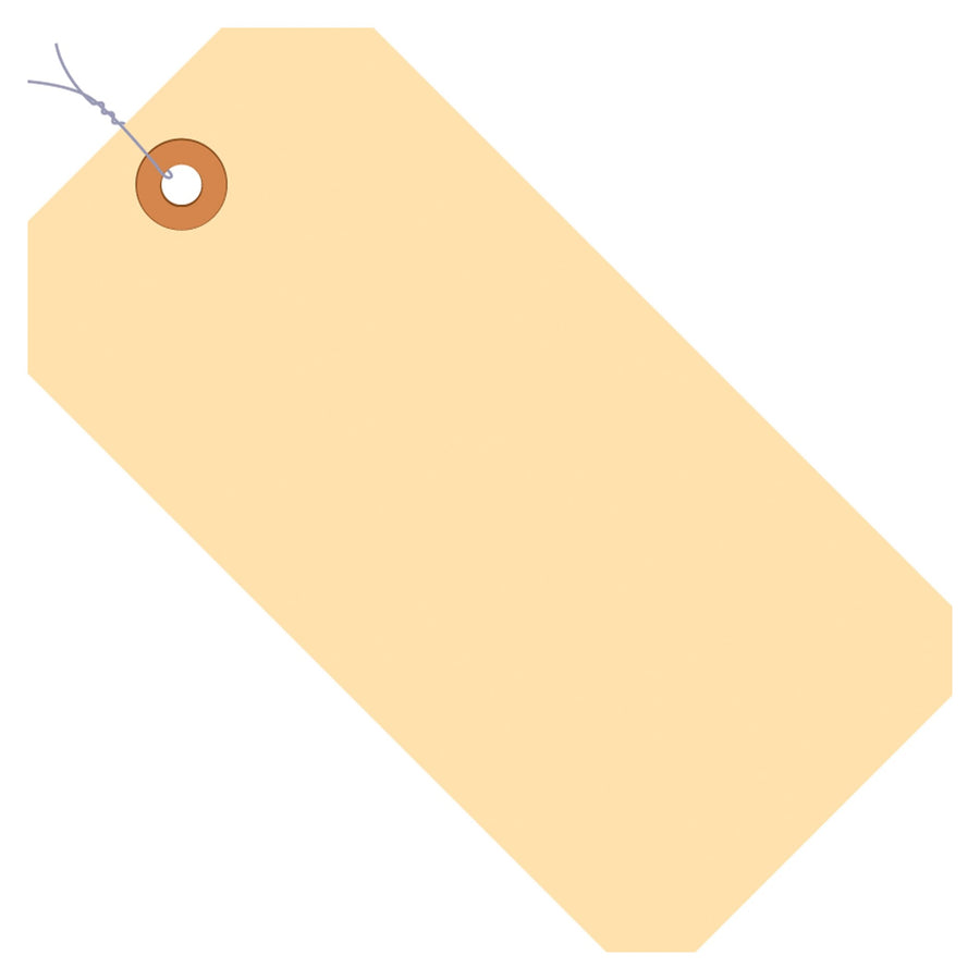 4 3/4 x 2 3/8 in 13 Pt Pre-Wired Manila Shipping Tags Cardstock 1000/Case G10053 - alias listing